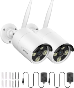 ANNKE 3MP WLAN Überwachungskamera Aussen, IP kameras Kabellos, Videoüberwachung mit Netzteil, H.264+ Videokomprimierung, Kompatibles mit ANNKE 4/8CH WLAN Überwachungskamera Set