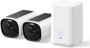 eufy Security eufyCam E40 2-Kamera-Set mit Homebase 2, kabellose 2K Solarkamera für außen, mit integriertem Solarpanel, MaxColor-Nachtsicht, erweiterbarer lokaler Speicher, ohne monatliche ABO-Kosten