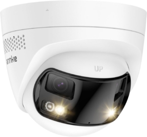 ANNKE 4K 8MP Dual-Objektiv PoE Überwachungskamera außen mit 180° Panoramaansicht, 2-Wege Audio, KI Personen-/Fahrzeugerkennung, 24/7 Aufzeichnung, Farb-Nachtsicht, IP67 Wasserdicht